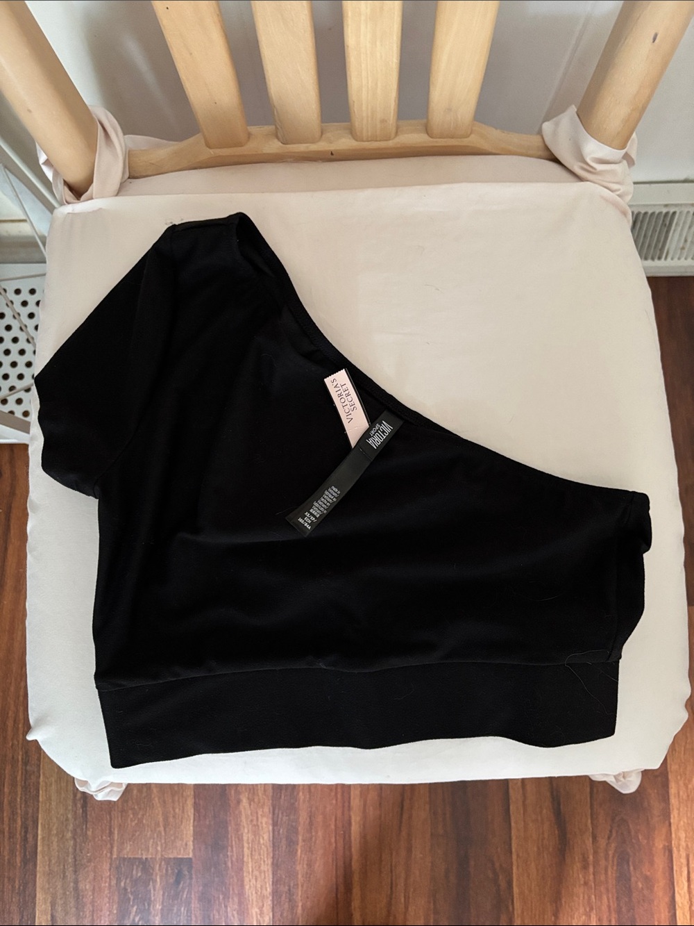 Victoria Sport Black One-Shoulder Workout Top